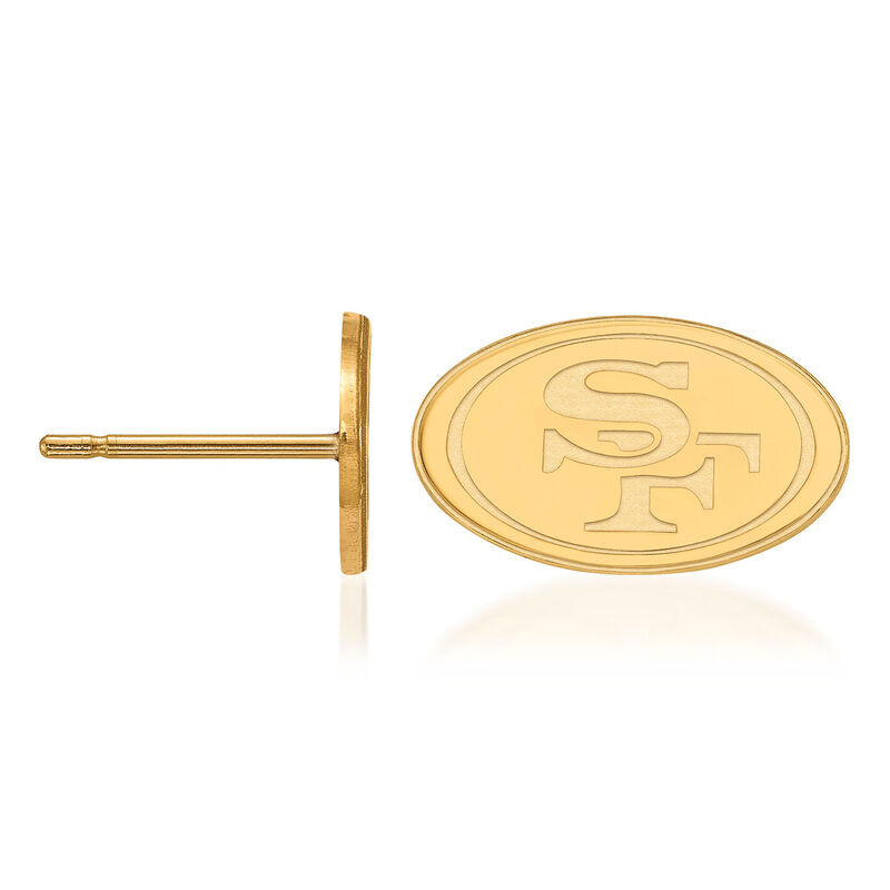 14kt Yellow Gold NFL San Francisco 49ers Extra Small Stud Earrings image number 1