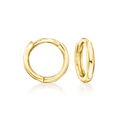 Italian 14kt Yellow Gold Charm-Compatible Huggie Hoop Earrings