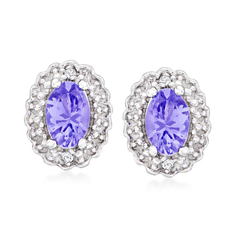 2.50 ct. t.w. Tanzanite and .10 ct. t.w. White Topaz Jewelry Set: Pendant Necklace, Earrings and Ring in Sterling Silver. Size 7 image number 6