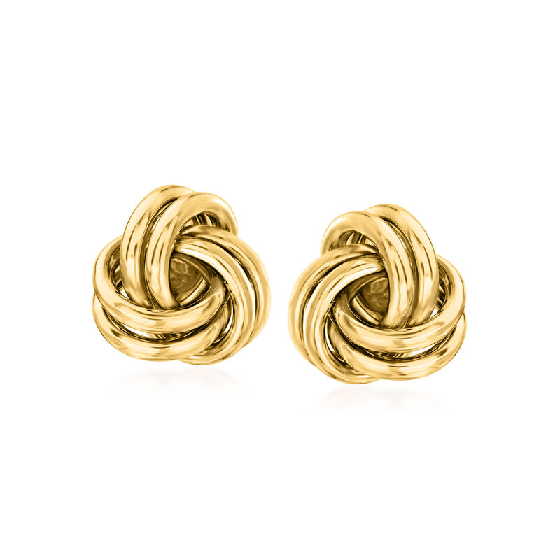 14kt Yellow Gold Love Knot Stud Earrings image number 0