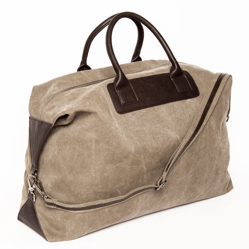 Brouk and Co. &quot;Excursion&quot; Khaki Waxed Canvas Weekender Bag image number 3