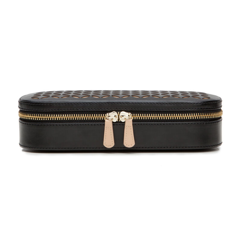 Wolf "Chloe" Black Leather Jewelry Travel Case image number 3