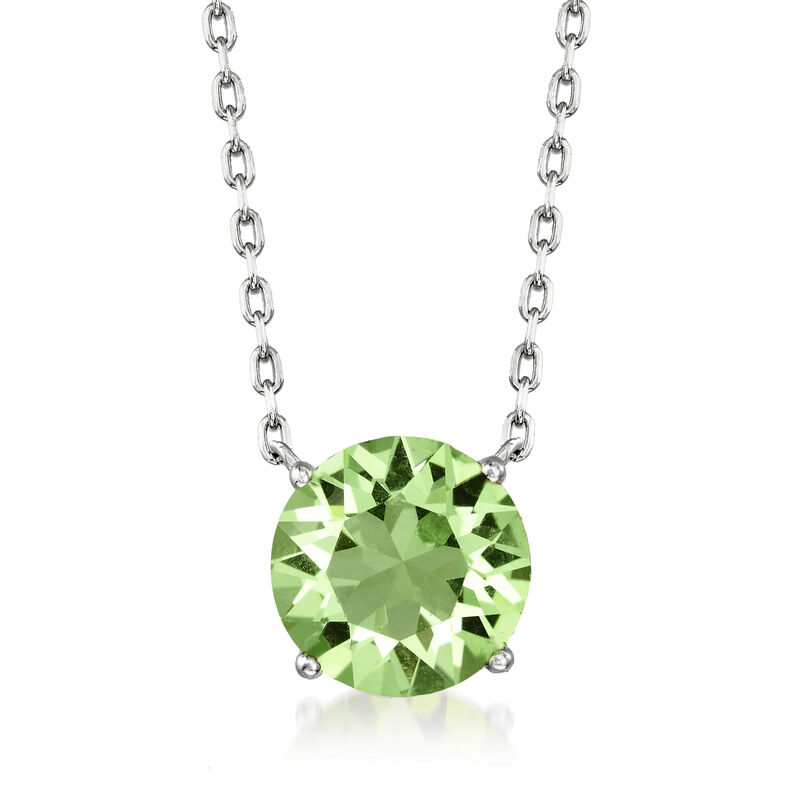 Jewelry Set: Light Green Swarovski Crystal Necklace and Earrings in Sterling Silver image number 3