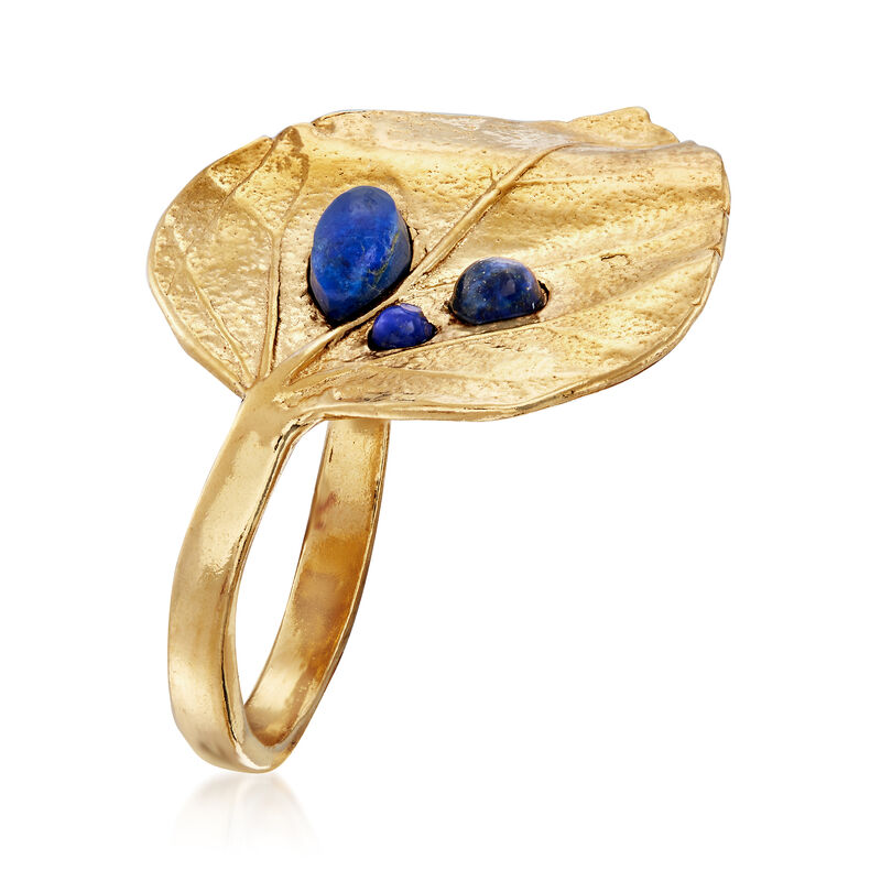 Lapis Leaf Ring in 18kt Gold Over Sterling image number 2