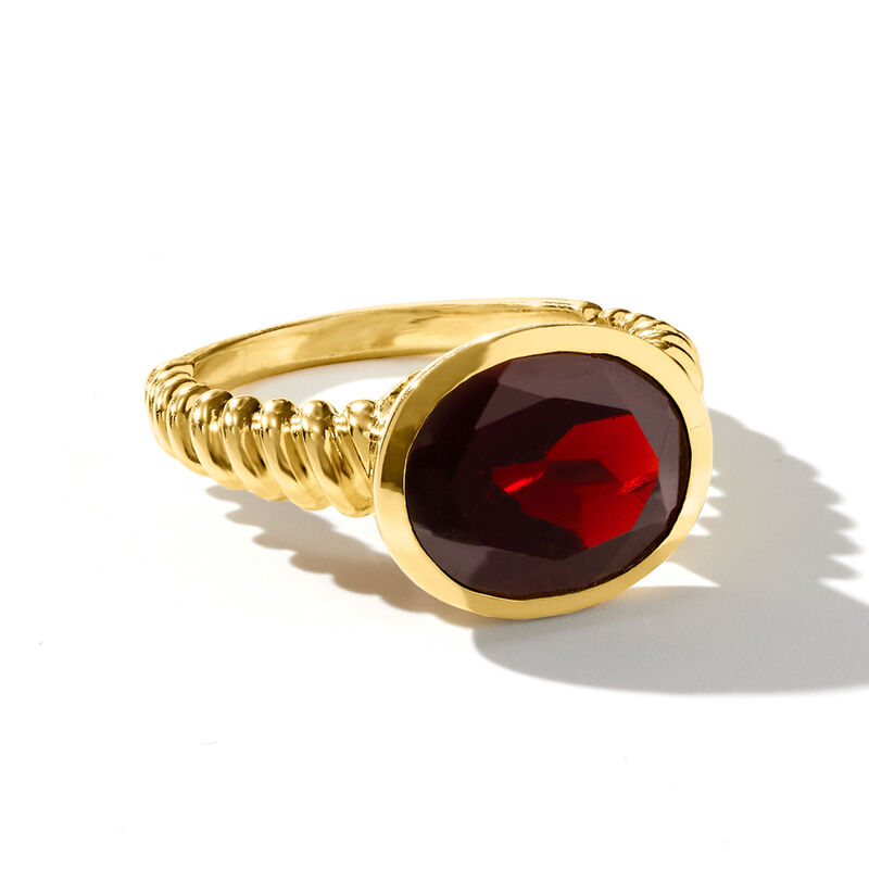 5.00 Carat Oval Garnet Ring in 18kt Gold Over Sterling image number 3