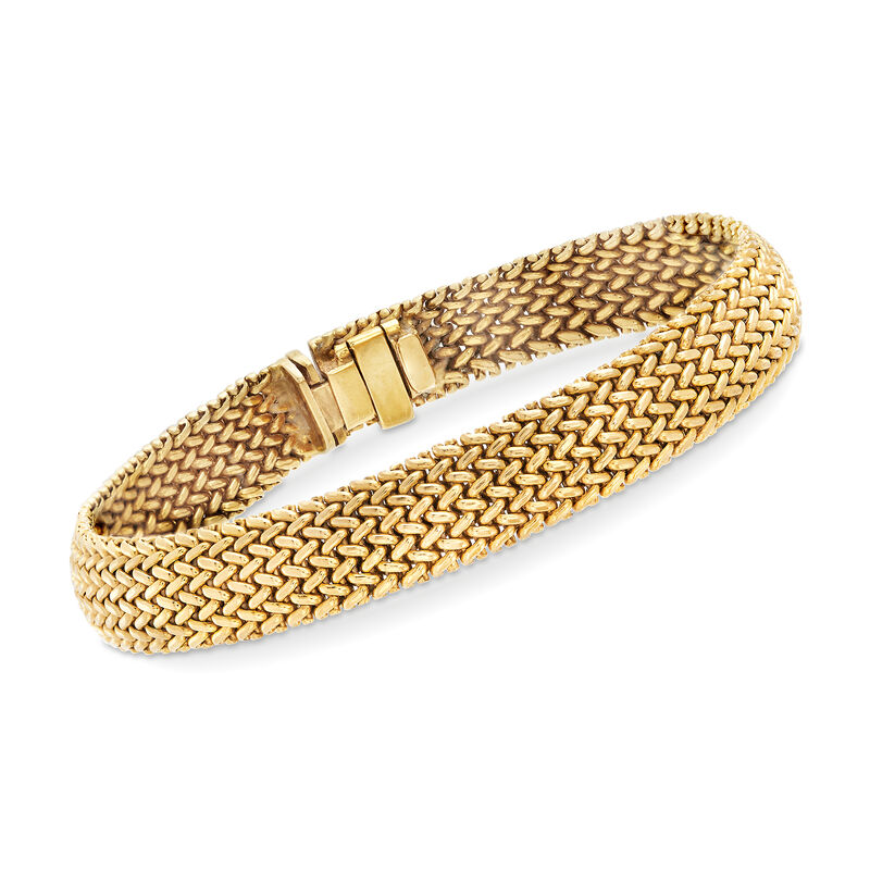 1990 Vintage Tiffany Jewelry 18kt Yellow Gold Mesh Bracelet