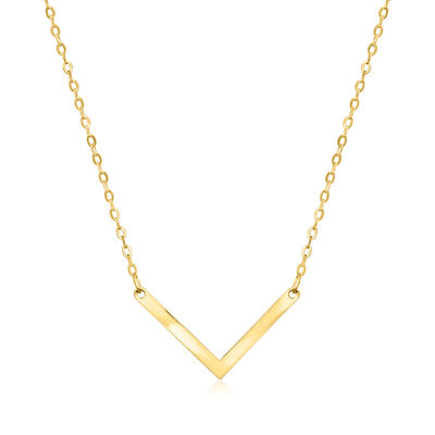 Italian 10kt Yellow Gold V-Necklace