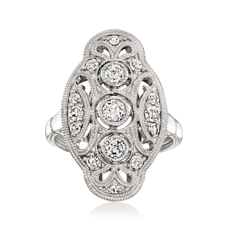 C. 1980 Vintage .65 ct. t.w. Diamond Ring in Platinum. Size 6.5 image number 0