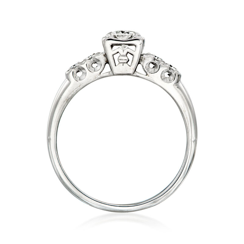 C. 1970 Vintage .35 ct. t.w. Diamond Ring in 14kt White Gold. Size 6.5 image number 3