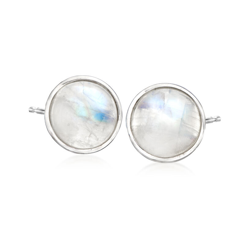 10mm Moonstone Stud Earrings in Sterling Silver image number 0