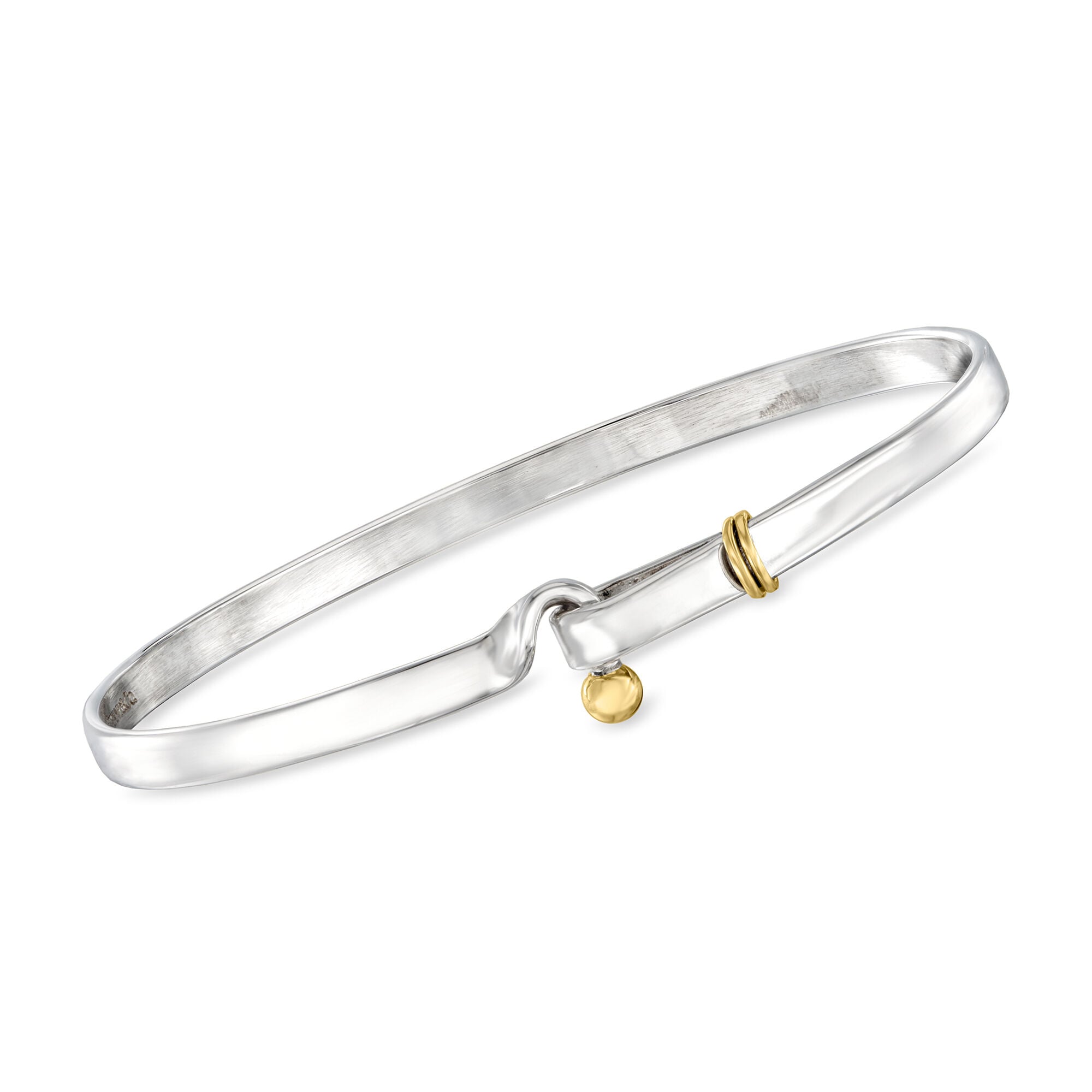 C. 1990 Vintage Tiffany Jewelry Sterling Silver Hook Bangle