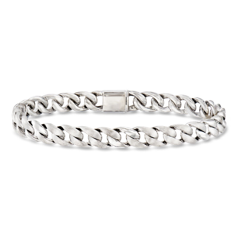 Gabriel & Co. Men's Sterling Silver Cuban-Link Bracelet. 8" image number 0