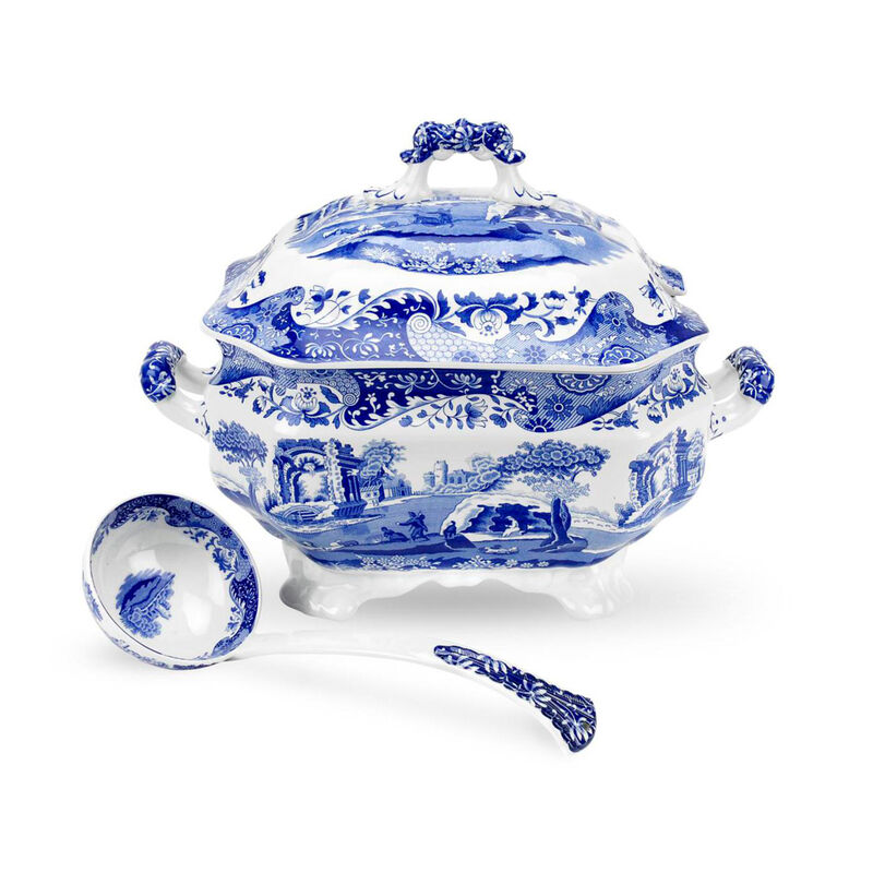 Spode &quot;Blue Italian&quot; Soup Tureen and Ladle image number 0