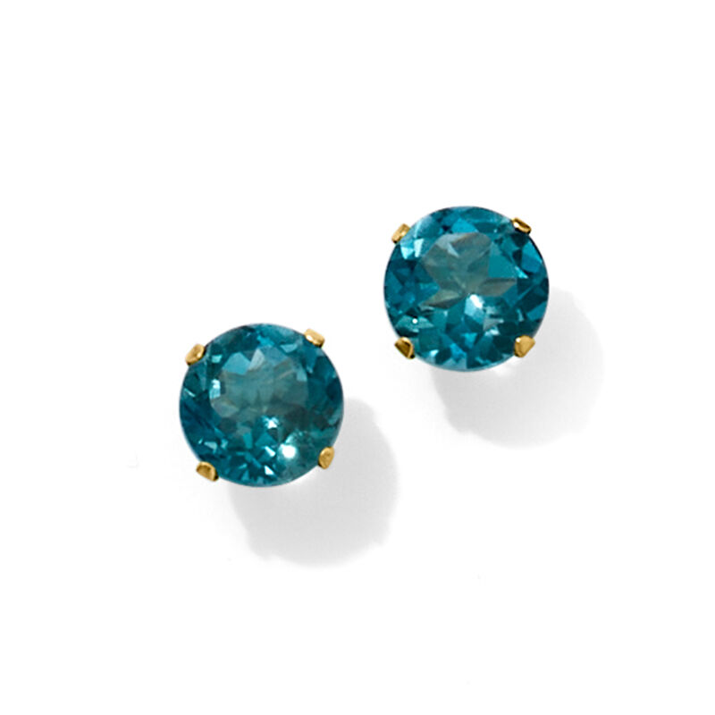 4.50 ct. t.w. London Blue Topaz Martini Stud Earrings in 14kt Yellow Gold image number 3
