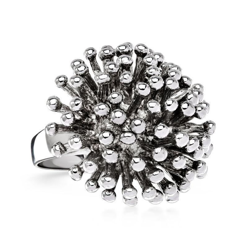 C. 2000 Vintage Sterling Silver Burst Ring. Size 7 image number 3