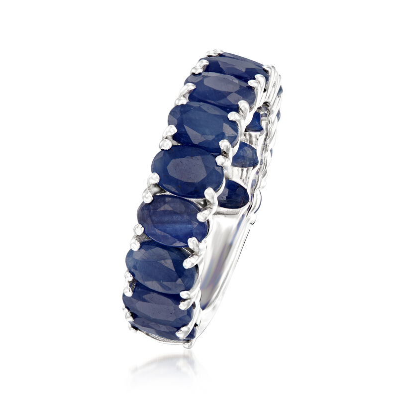 7.00 ct. t.w. Sapphire Ring in Sterling Silver image number 2