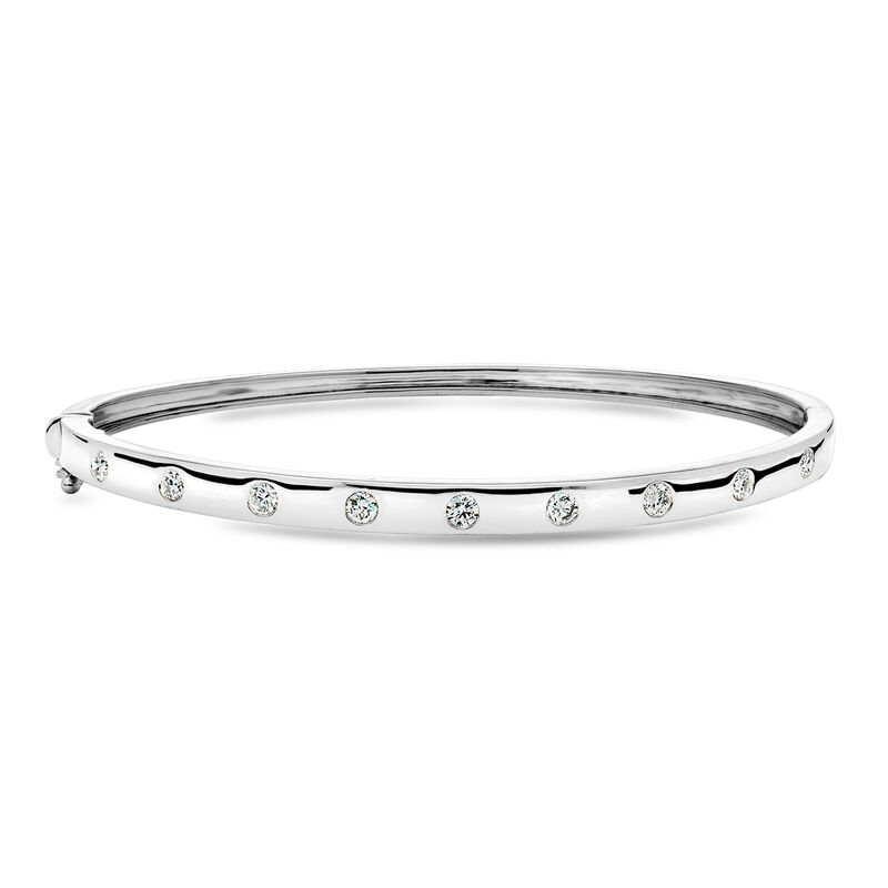 .50 ct. t.w. Lab-Grown Diamond Dotted Bangle Bracelet in Sterling Silver. 7" image number 0