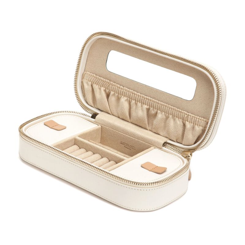 Wolf Designs &quot;Chloe&quot; Leather Zip Jewelry Case image number 0