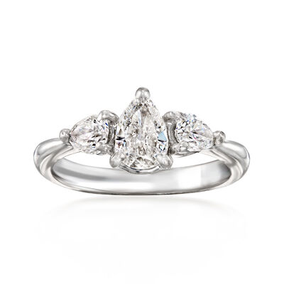 C. 2000 Vintage .94 ct. t.w. Pear-Shaped Diamond Ring in Platinum
