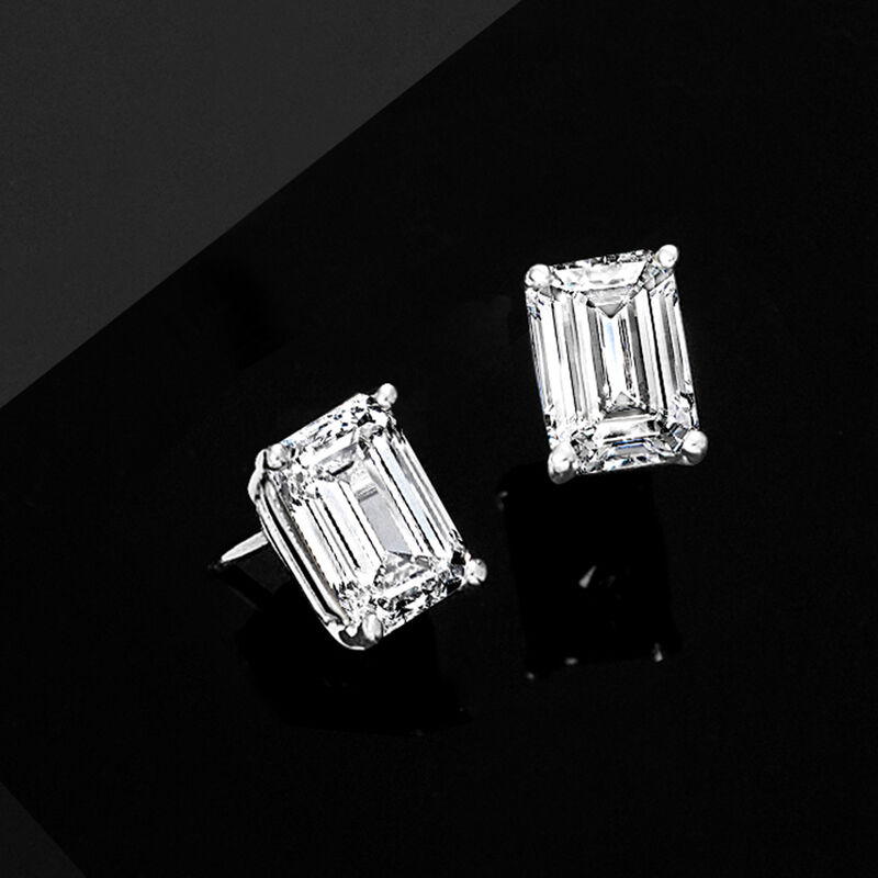 2.00 ct. t.w. Emerald-Cut Lab-Grown Diamond Stud Earrings in 14kt White Gold  image number 3