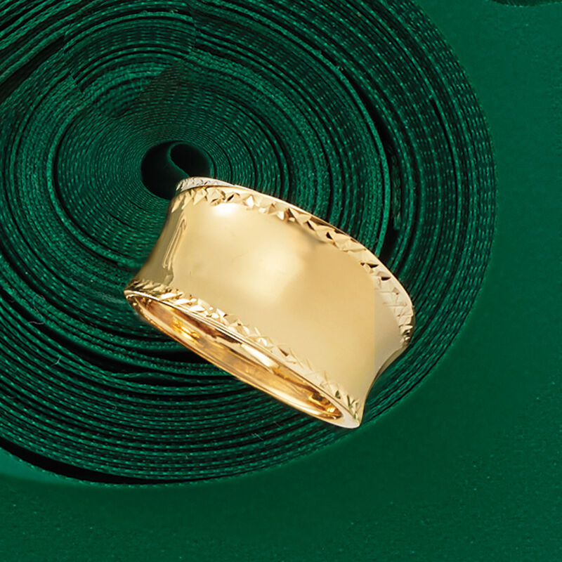 Italian 14kt Yellow Gold Concave Ring image number 4