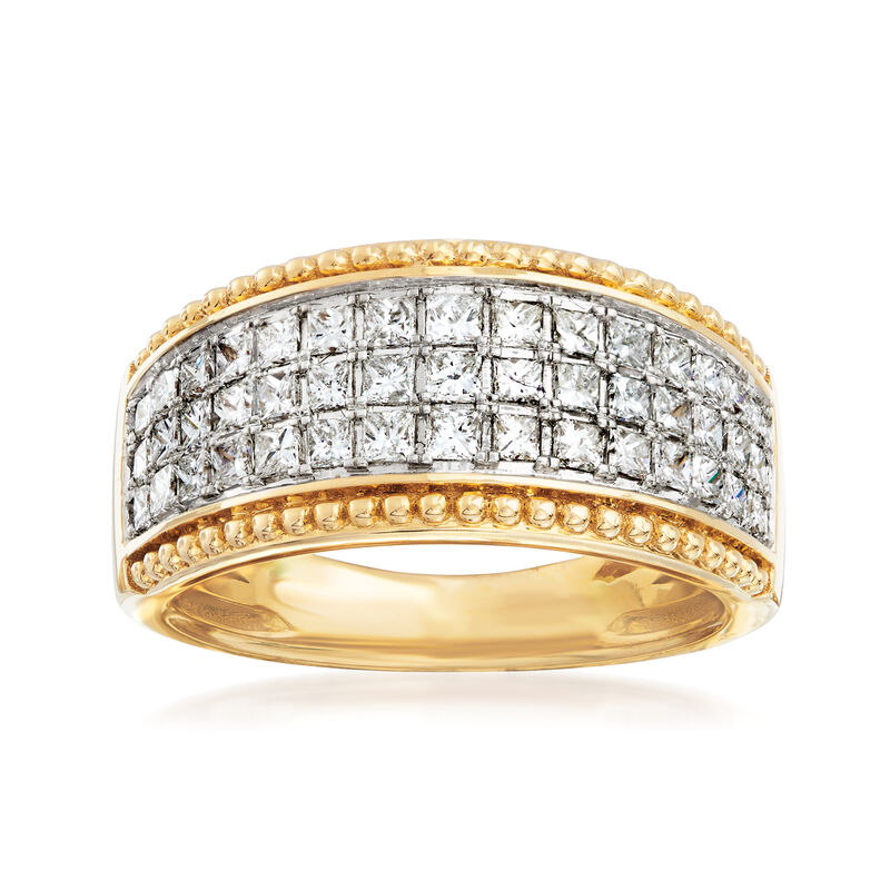 1.00 ct. t.w. Diamond Beaded-Edge Ring in 14kt Yellow Gold image number 0