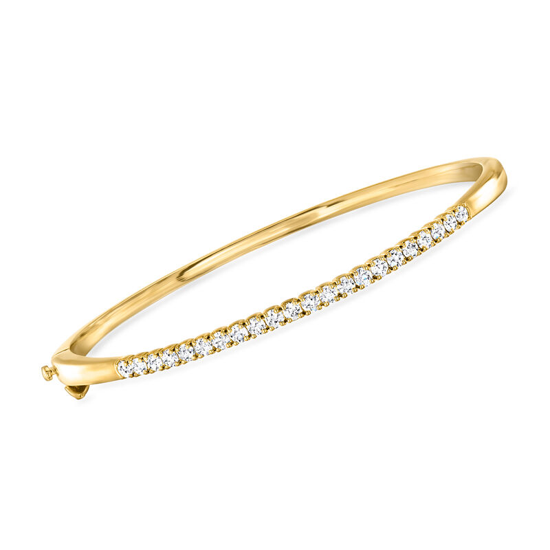 1.00 ct. t.w. Lab-Grown Diamond Bangle Bracelet in 18kt Gold Over Sterling image number 0