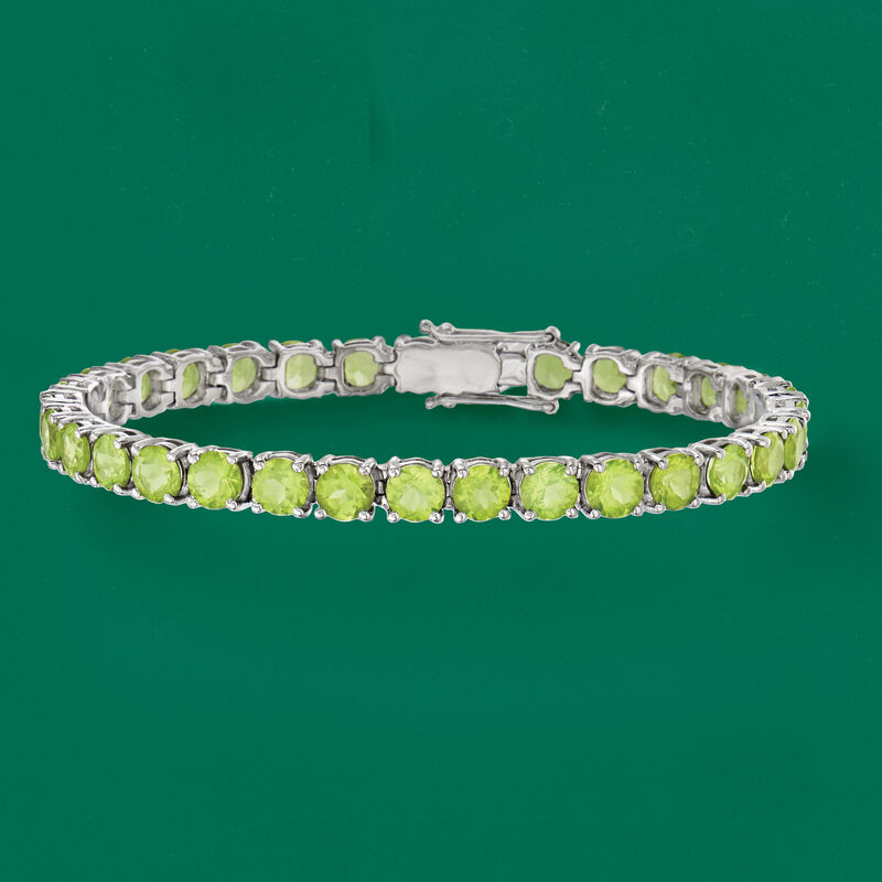 16.00 ct. t.w. Peridot Tennis Bracelet in Sterling Silver image number 2