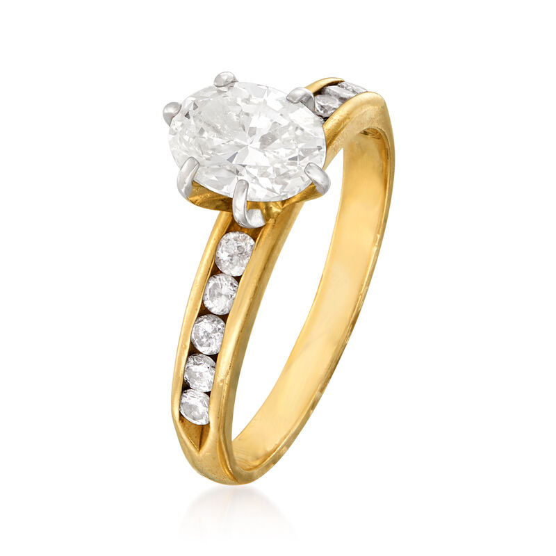 C. 1980 Vintage 1.25 ct. t.w. Diamond Ring in 14kt Yellow Gold image number 2