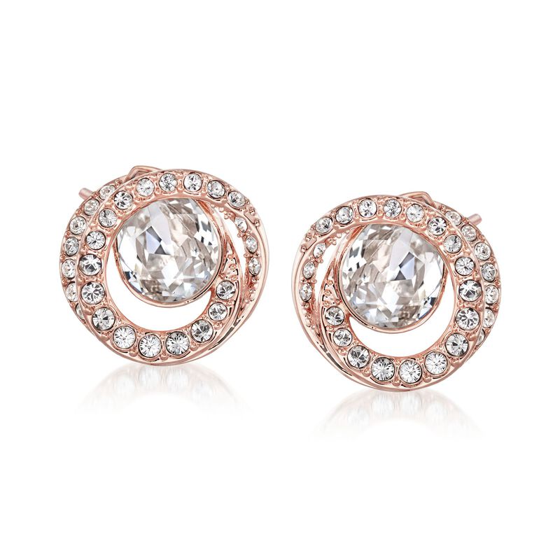 Swarovski Crystal &quot;Generation&quot; Crystal Earrings in Rose Gold Plate image number 0