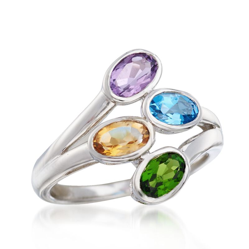 1.80 ct. t.w. Multi-Stone Bypass Ring in Sterling Silver image number 3