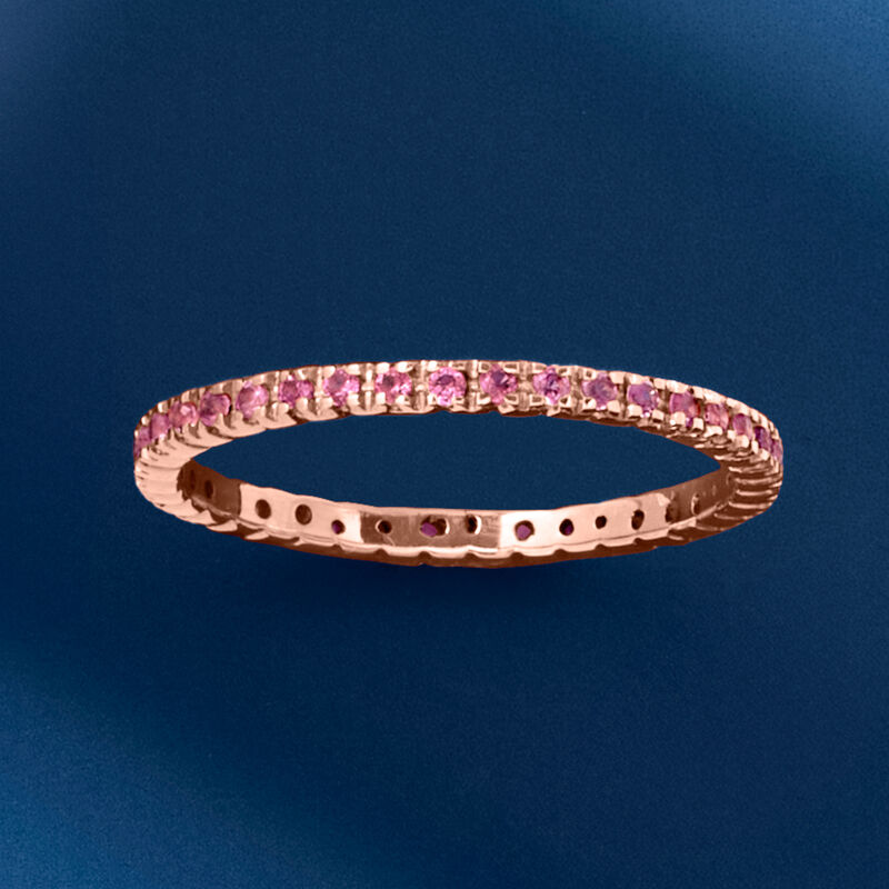 .30 ct. t.w. Pink Sapphire Eternity Band in 14kt Rose Gold image number 4