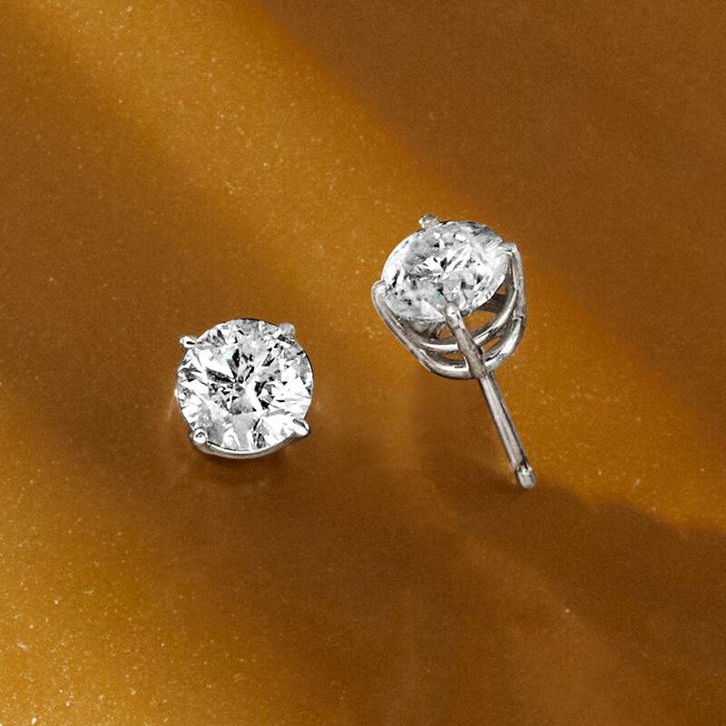 2.00 ct. t.w. Diamond Stud Earrings in 14kt White Gold image number 3