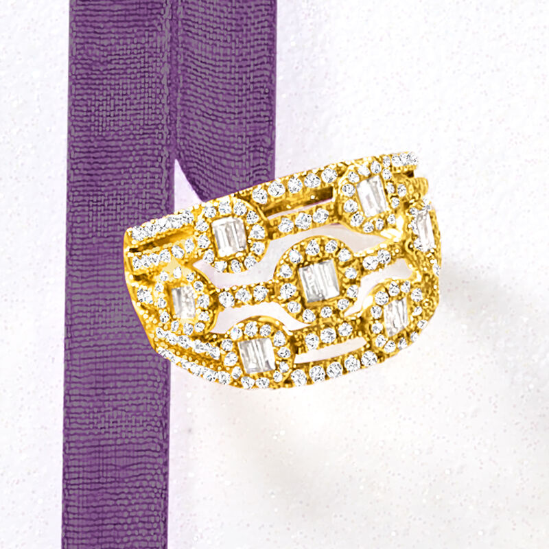 1.00 ct. t.w. Diamond Multi-Row Ring in 14kt Yellow Gold image number 3