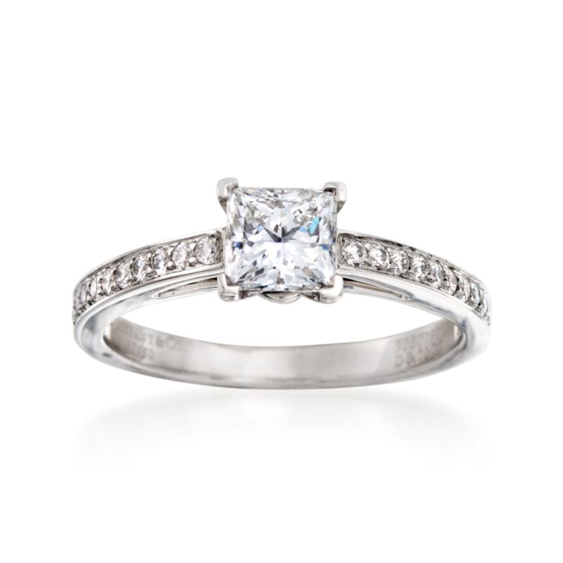 C. 2000 Vintage Tiffany Jewelry 1.00 ct. t.w. Certified Diamond Ring in Platinum. Size 6 image number 0