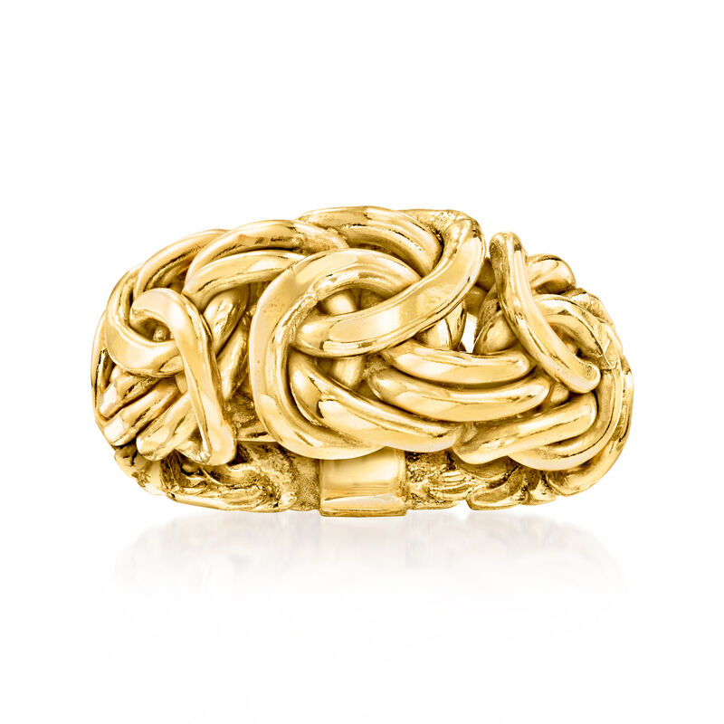 14kt Yellow Gold-Plated Byzantine Ring image number 0