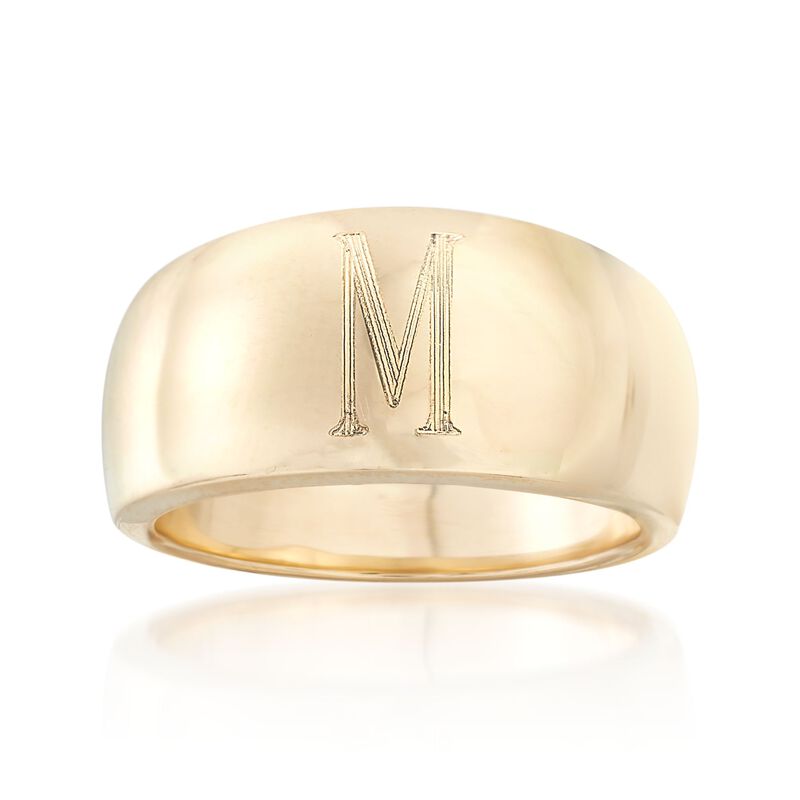 Italian 14kt Yellow Gold Single Initial Ring image number 0