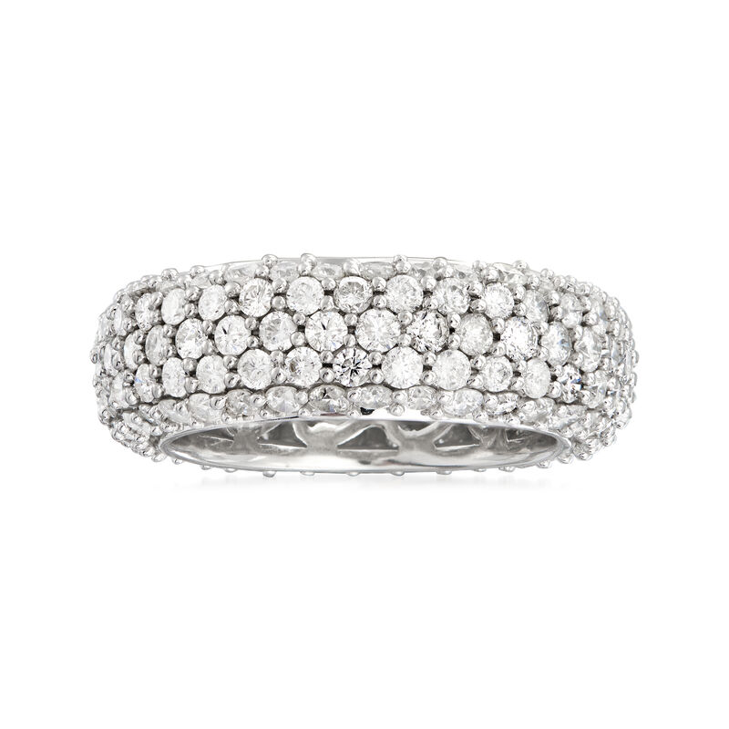 3.76 ct. t.w. Pave Diamond Eternity Band in 14kt White Gold image number 0