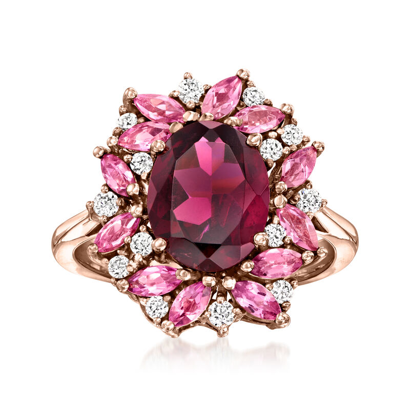 Carat Rhodolite Garnet, Pink Tourmaline and