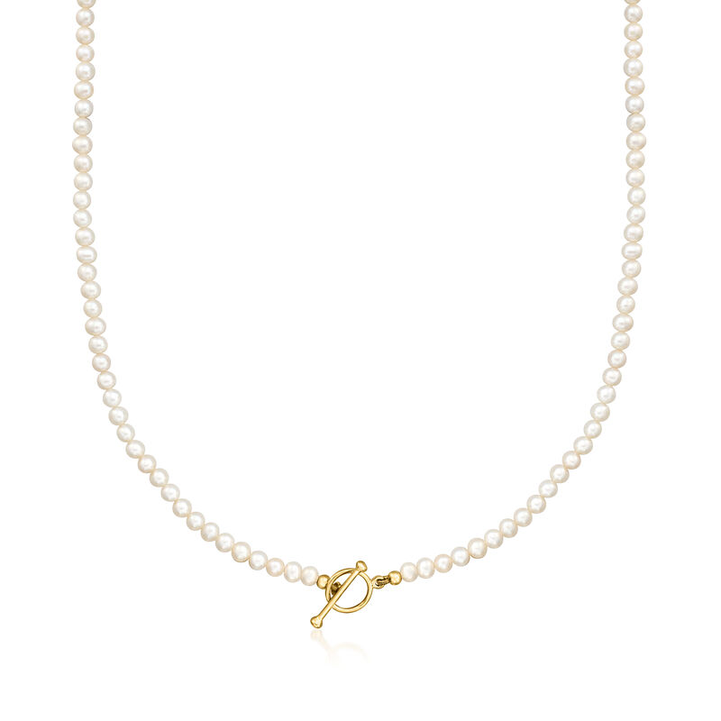 3.5-4mm Cultured Pearl Charm-Compatible Toggle Necklace in 18kt Gold Over Sterling image number 0