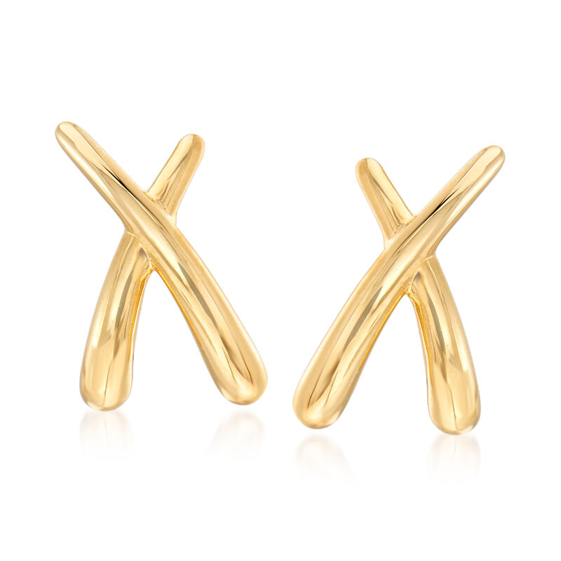 14kt Yellow Gold X Earrings image number 0
