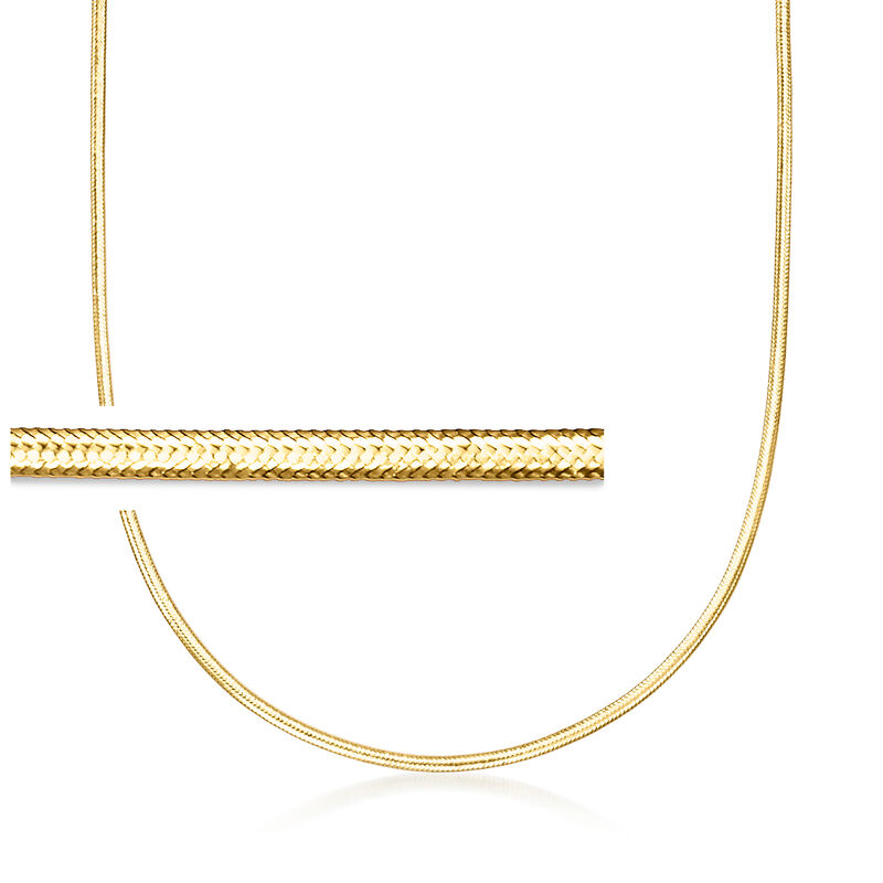 Italian 2mm Flex Necklace with 18kt Gold Over Sterling image number 0