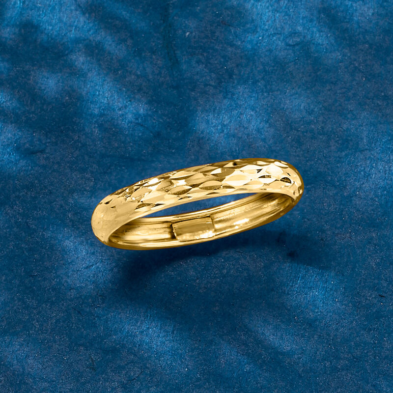 Italian 14kt Yellow Gold Diamond-Cut Ring image number 3
