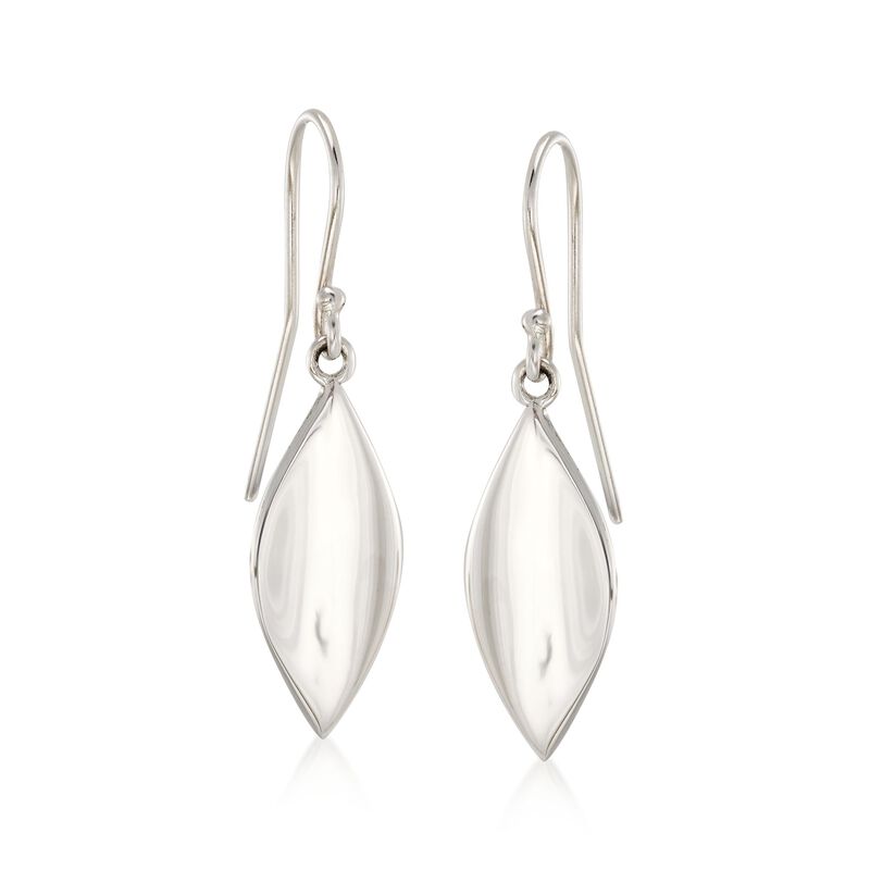 Zina Sterling Silver Small &quot;Smooth Leaf&quot; Drop Earrings  image number 0