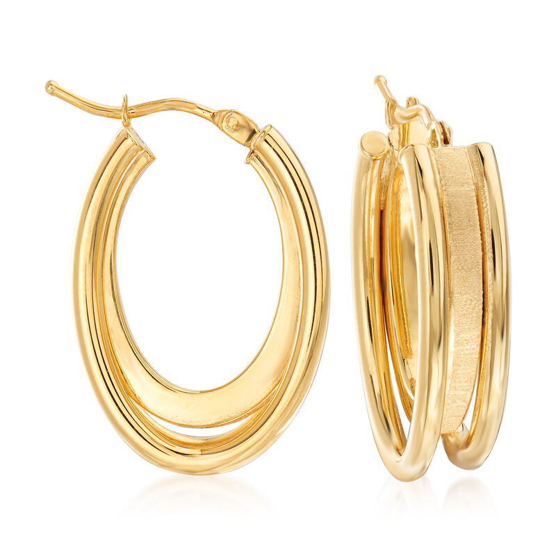 Italian 18kt Yellow Gold Triple-Hoop Earrings  image number 0