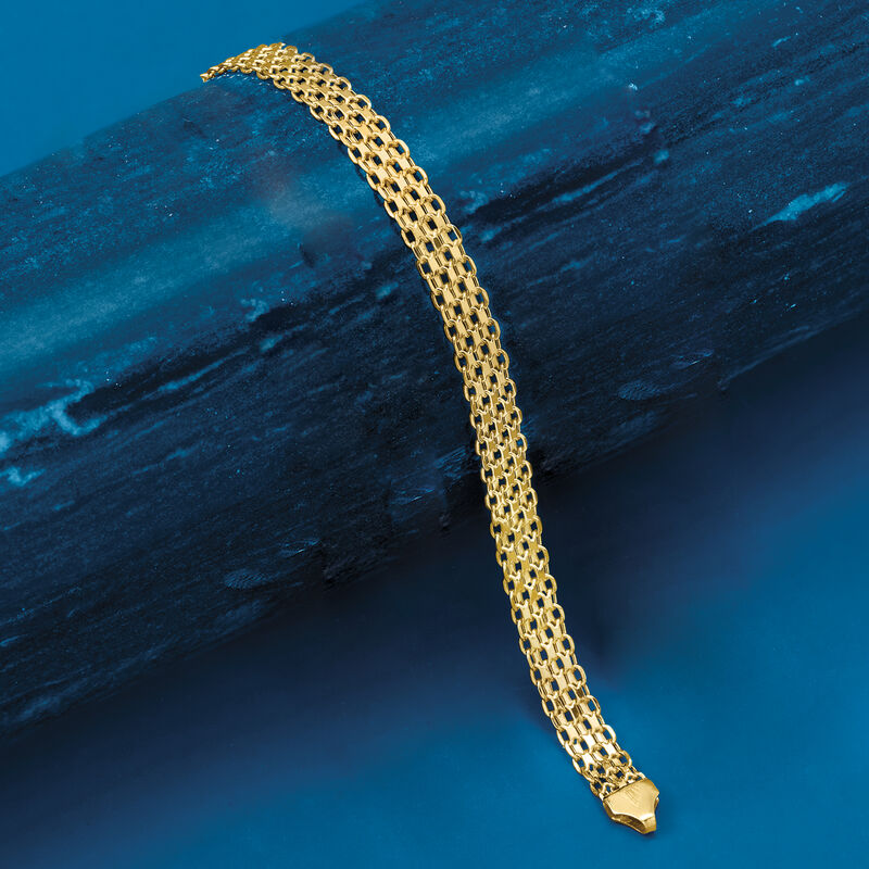 Italian 18kt Yellow Gold Bismark-Link Bracelet image number 5