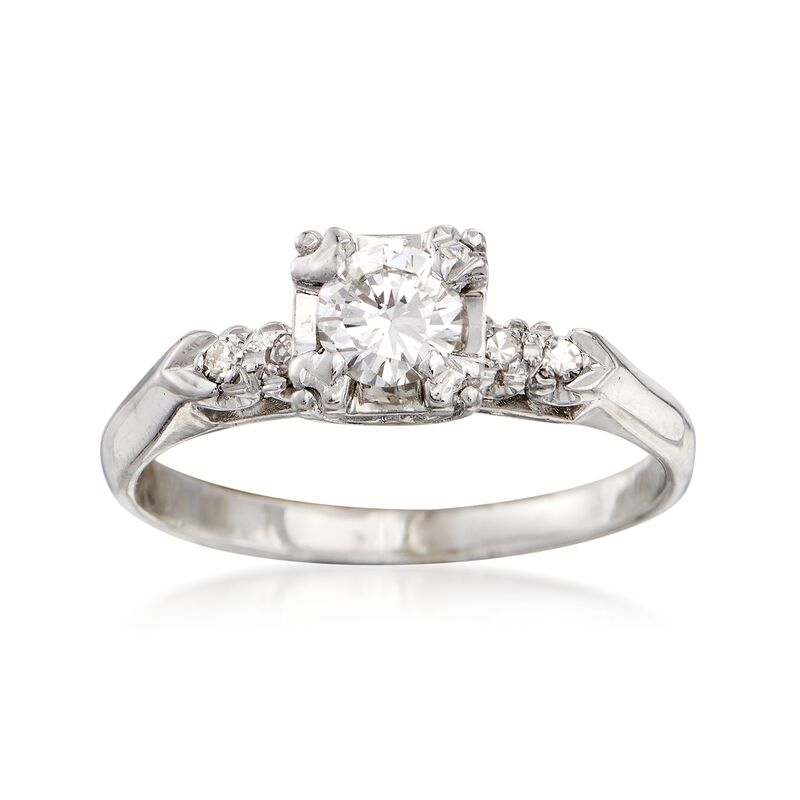 C. 2000 Vintage .58 ct. t.w. Diamond Ring in 14kt White Gold image number 0