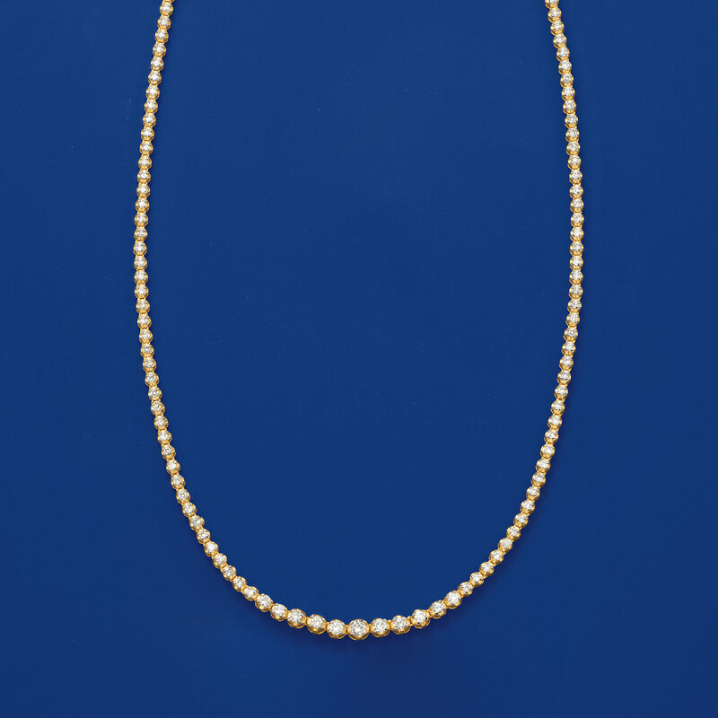 3.00 ct. t.w. Graduated Diamond Tennis Necklace in 14kt Yellow Gold image number 5