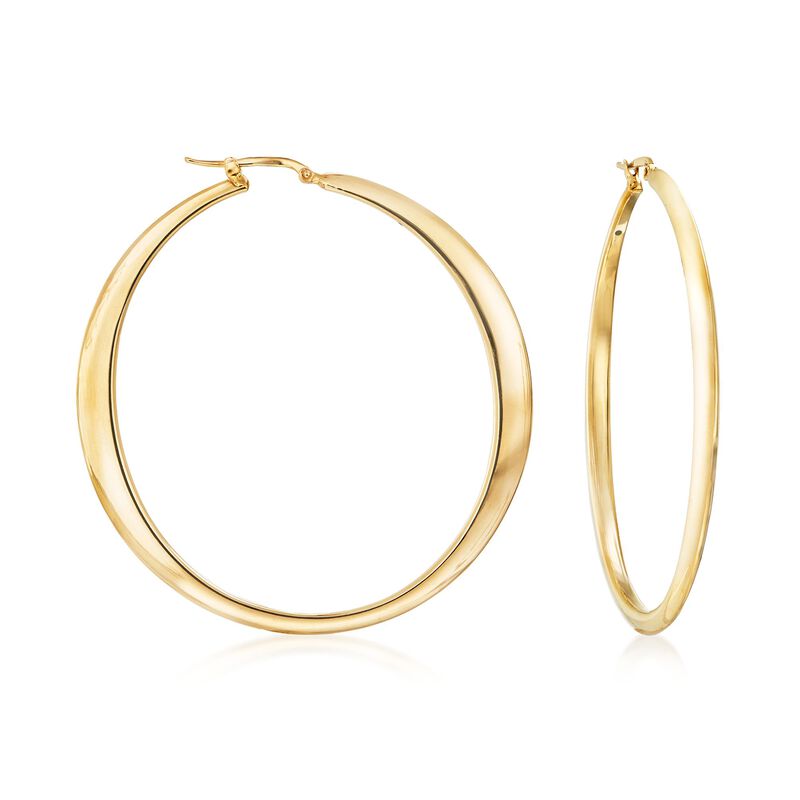 Italian 18kt Yellow Gold Large Hoop Earrings image number 0