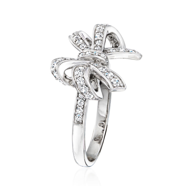 .50 ct. t.w. White Topaz Bow Ring in Sterling Silver image number 2